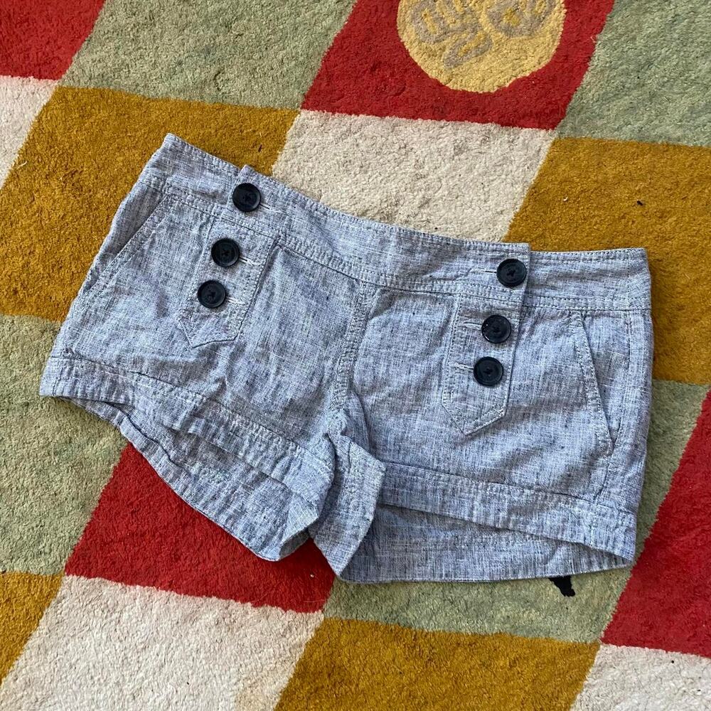 Vintage y2k grey linen sailor shorts